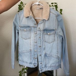 Topshop Sherpa Lined Denim Jacket 🦋